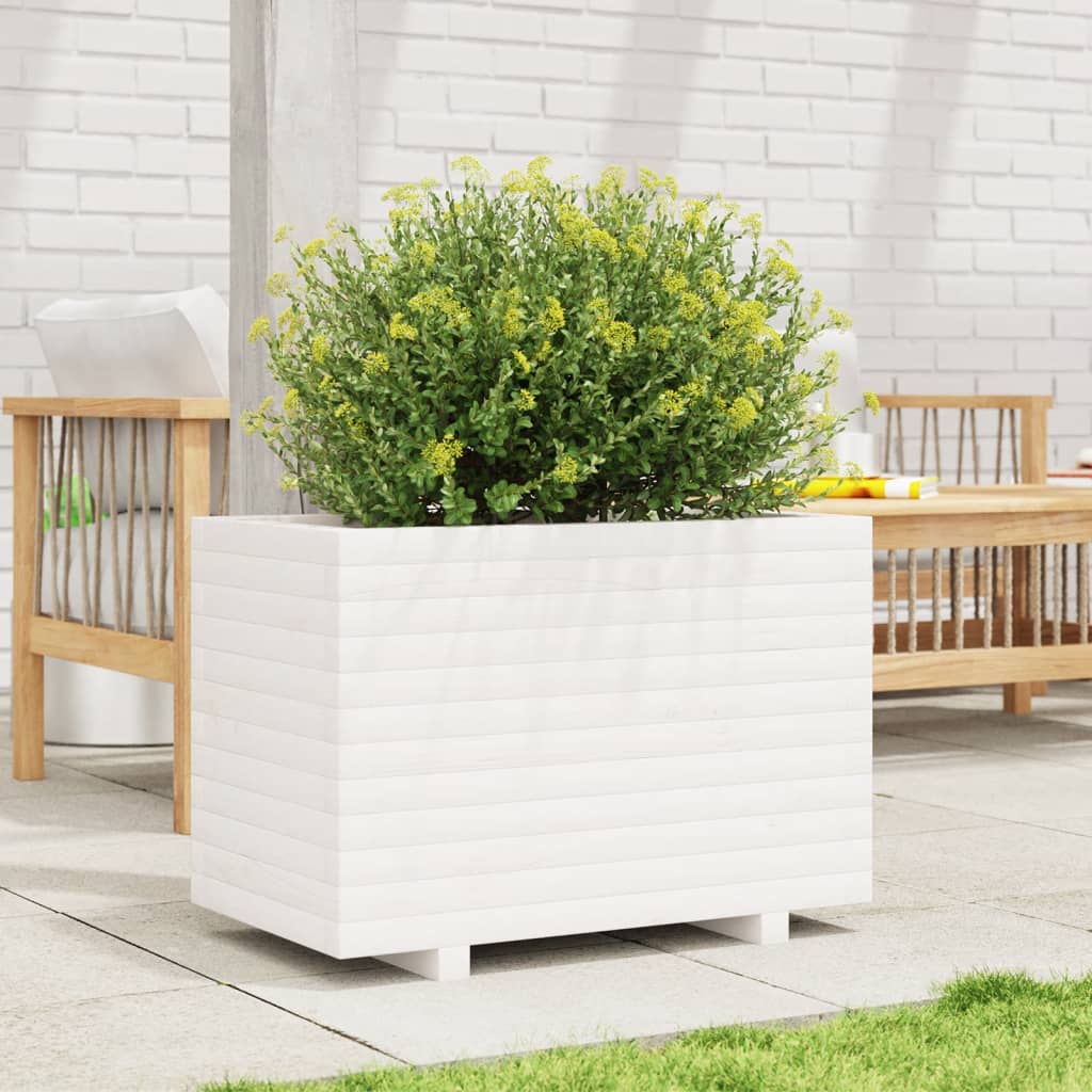 VIDAXL -Planungsbox 70x40x49.5 cm Festkiefer weiß