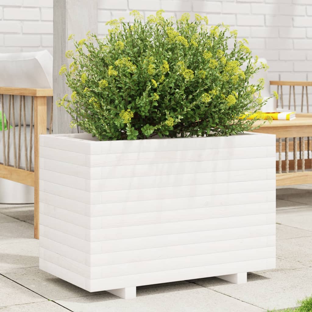 VIDAXL -Planungsbox 70x40x49.5 cm Festkiefer weiß