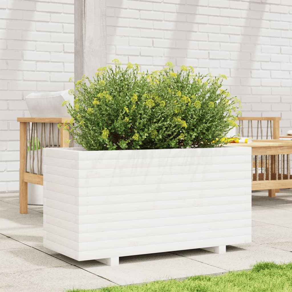 VIDAXL -Planungsbox 90x40x49.5 cm Festkiefer weiß