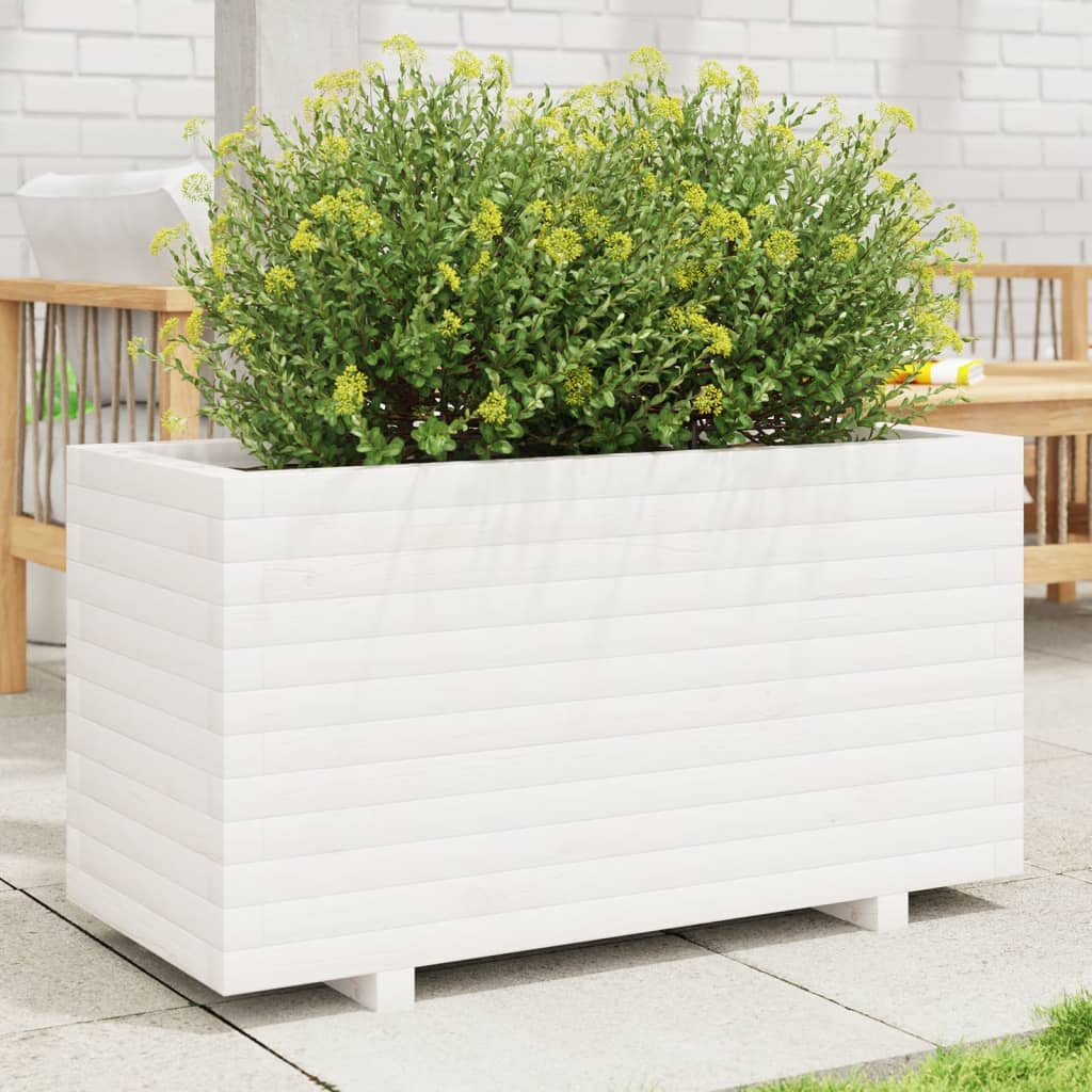 VIDAXL -Planungsbox 90x40x49.5 cm Festkiefer weiß