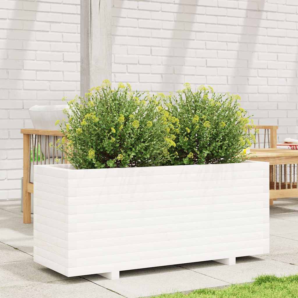 VIDAXL -Planungsbox 110x40x49.5 cm Festkiefer weiß