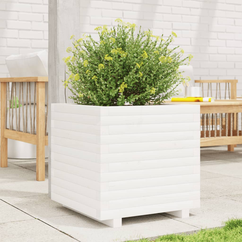 VIDAXL -Planungsbox 50x50x49.5 cm Festkiefer weiß