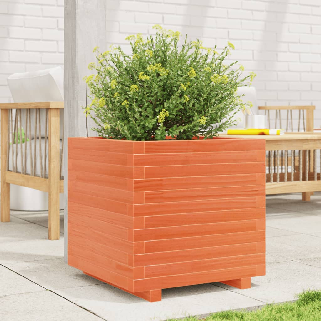 VIDAXL -Planungsbox 50x50x49.5 cm Festkiefer Wäsche Braun