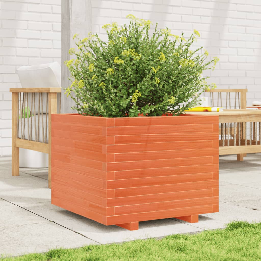 VIDAXL -Planungsbox 60x60x49.5 cm Festkiefer Wäsche braun