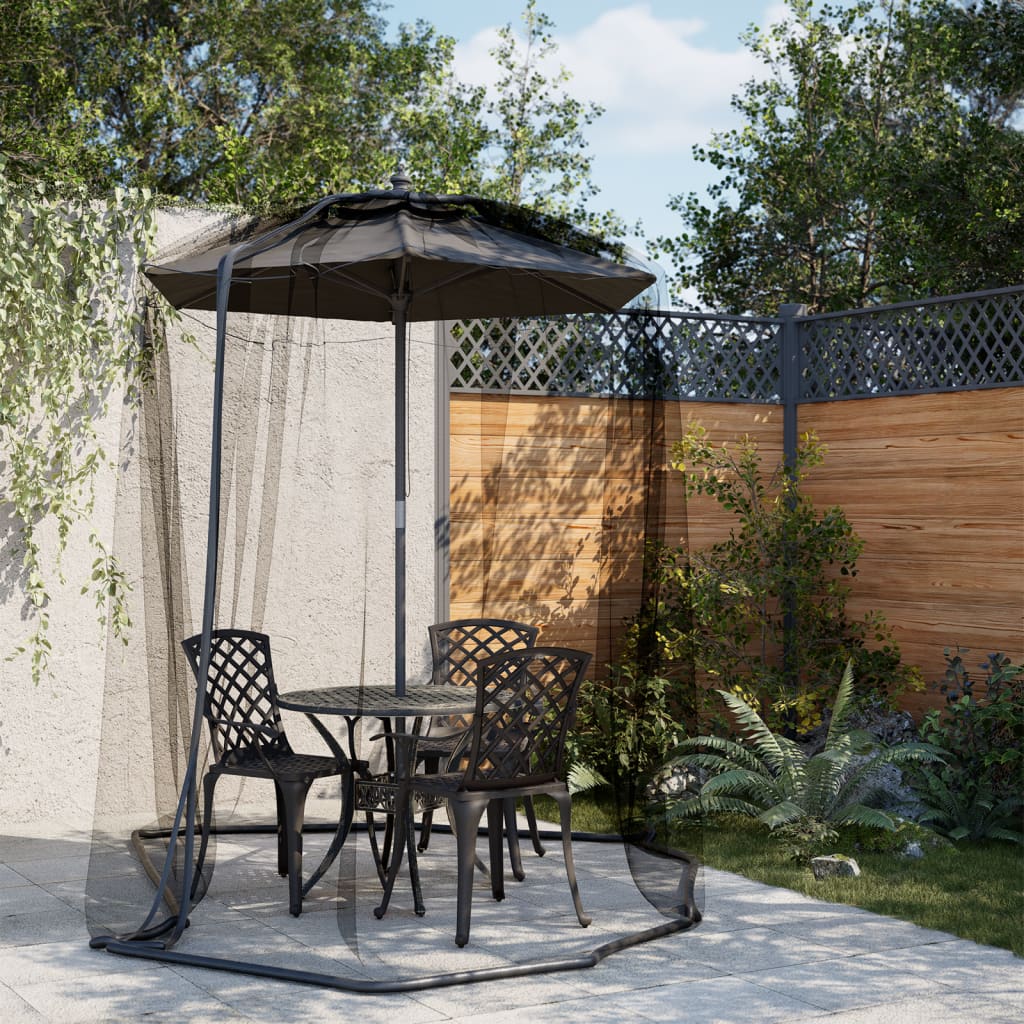 Vidaxl Moskitonetz für Regenschirm 220 mesh φ330x250 cm Schwarz