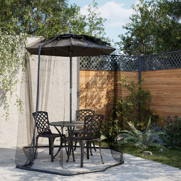 Vidaxl Moskitonetz für Regenschirm 220 mesh φ330x250 cm Schwarz