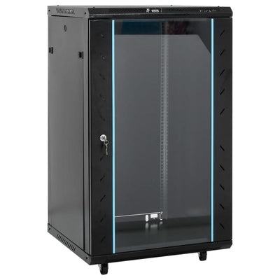 VIDAXL -Netzwerkschrank mit Rotary -Rädern 18h 19 IP20 60x60x100 cm