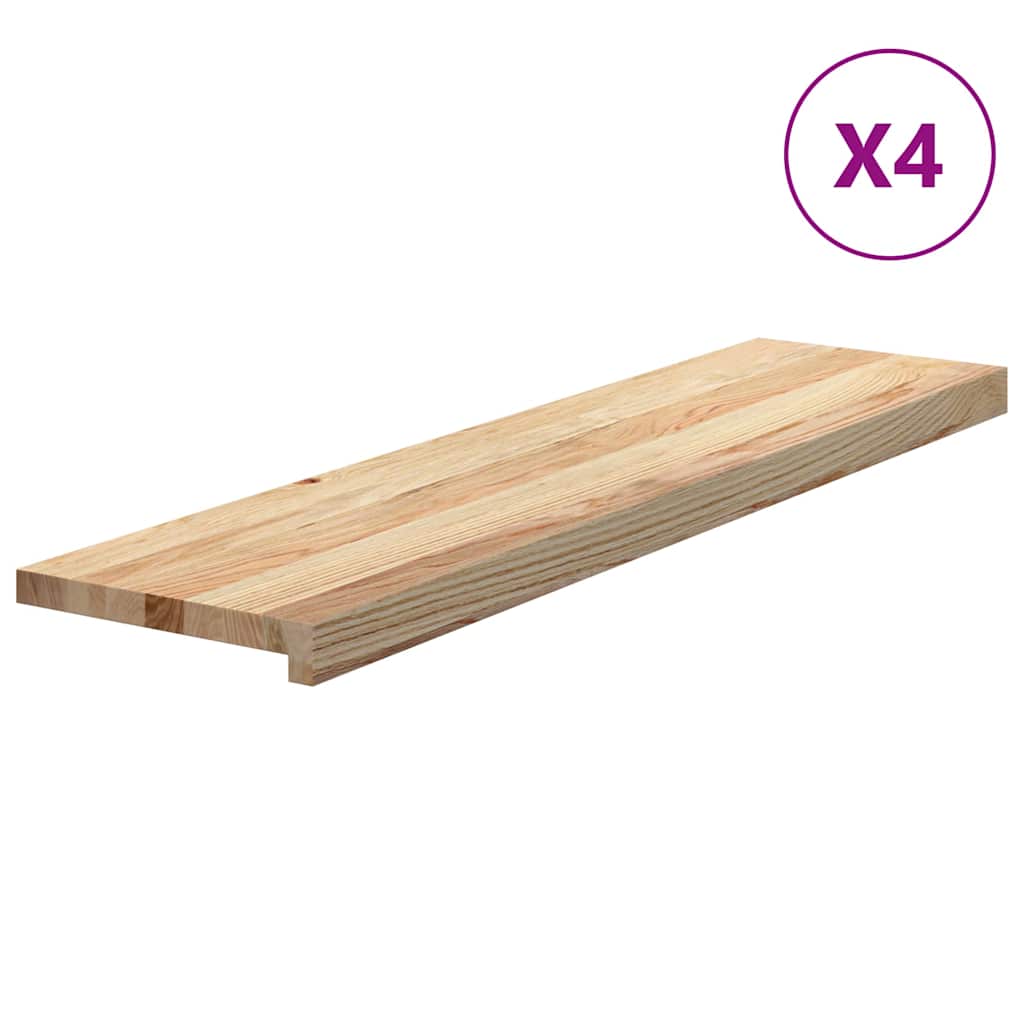 Vidaxx Treppenstufen 4 Stück 100x25x2 cm unbehandelte massive Eiche