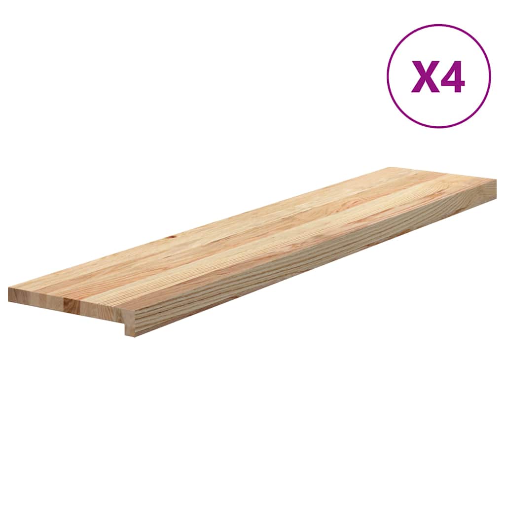 Vidaxx Treppenstufen 4 Stück 120x25x2 cm unbehandelte massive Eiche