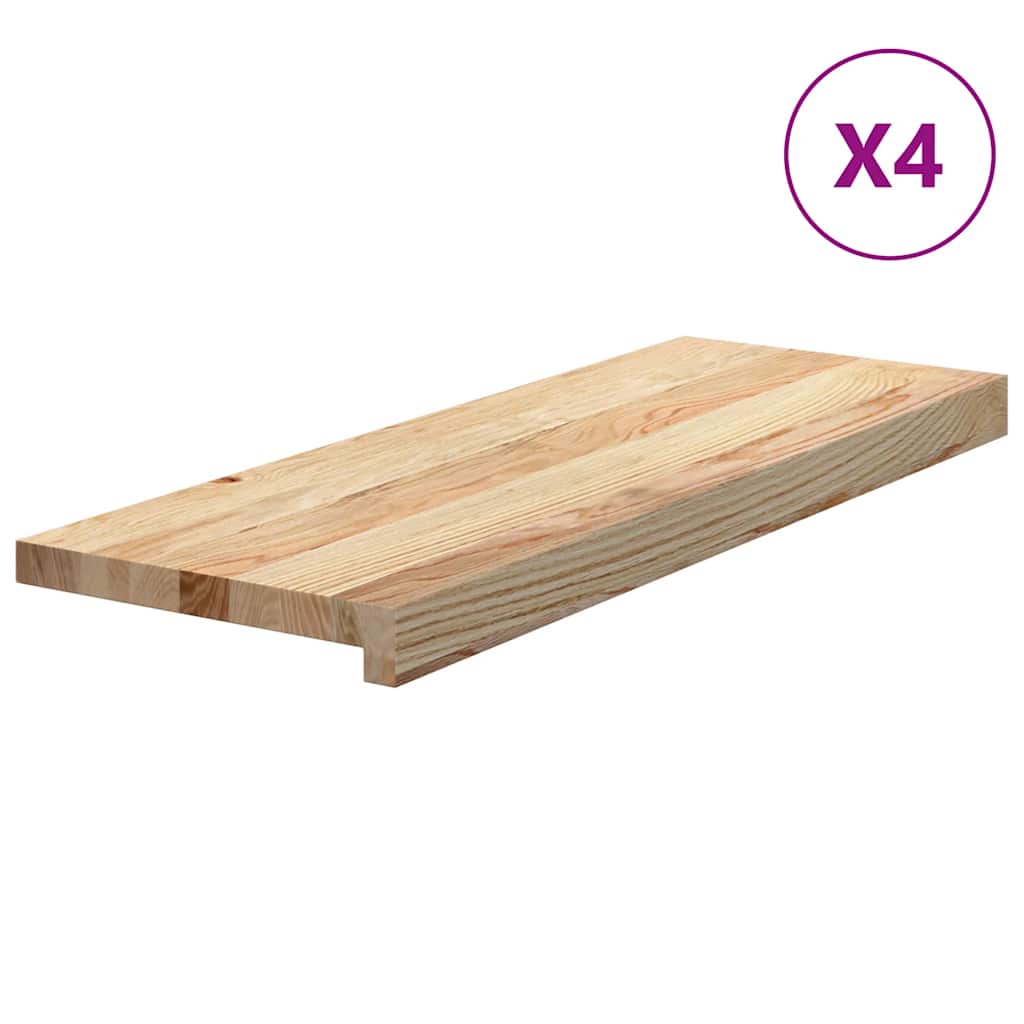 Vidaxx Treppenstufen 4 Stück 70x30x2 cm unbehandelte massive Eiche