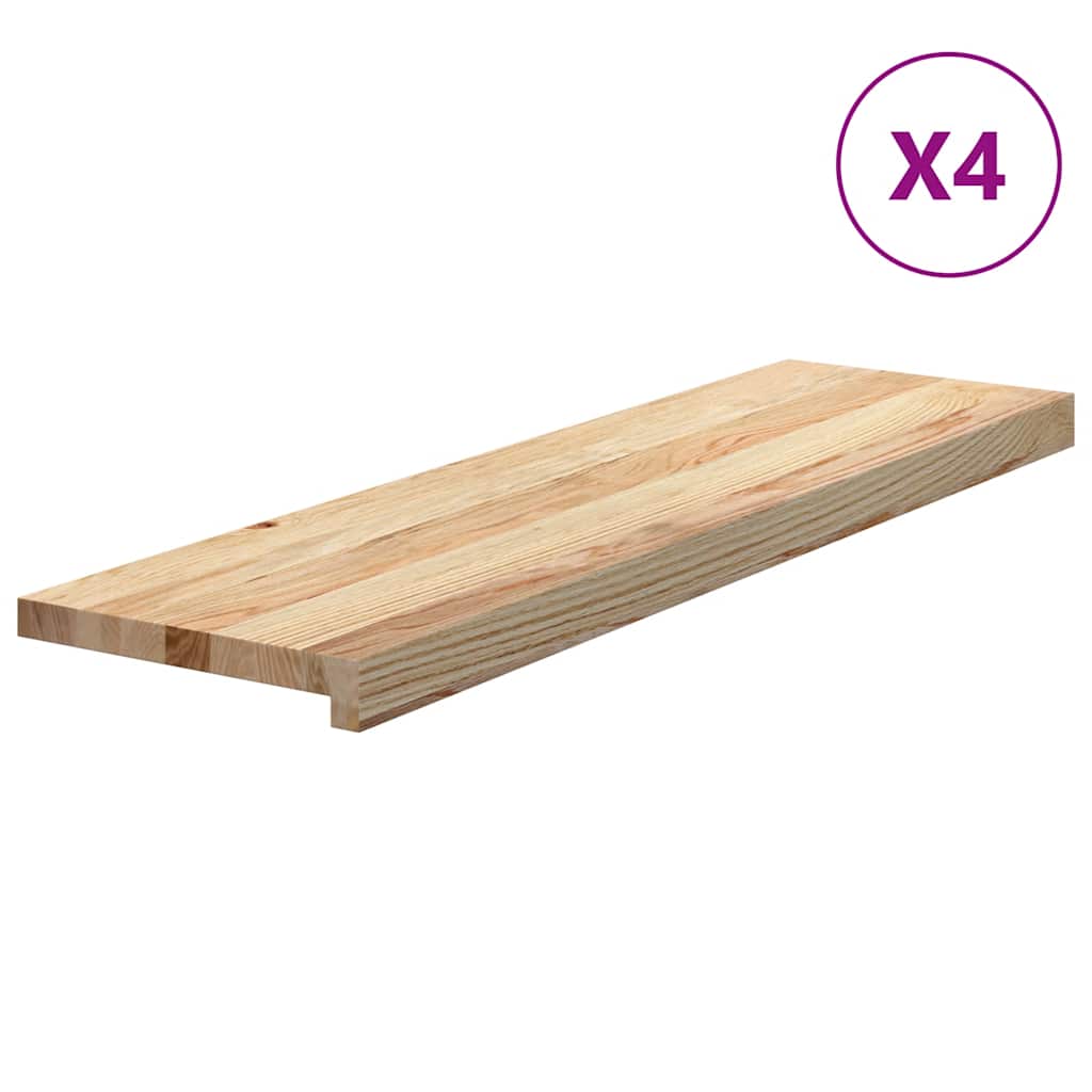 Vidaxx Treppenstufen 4 Stück 90x30x2 cm unbehandelte massive Eiche