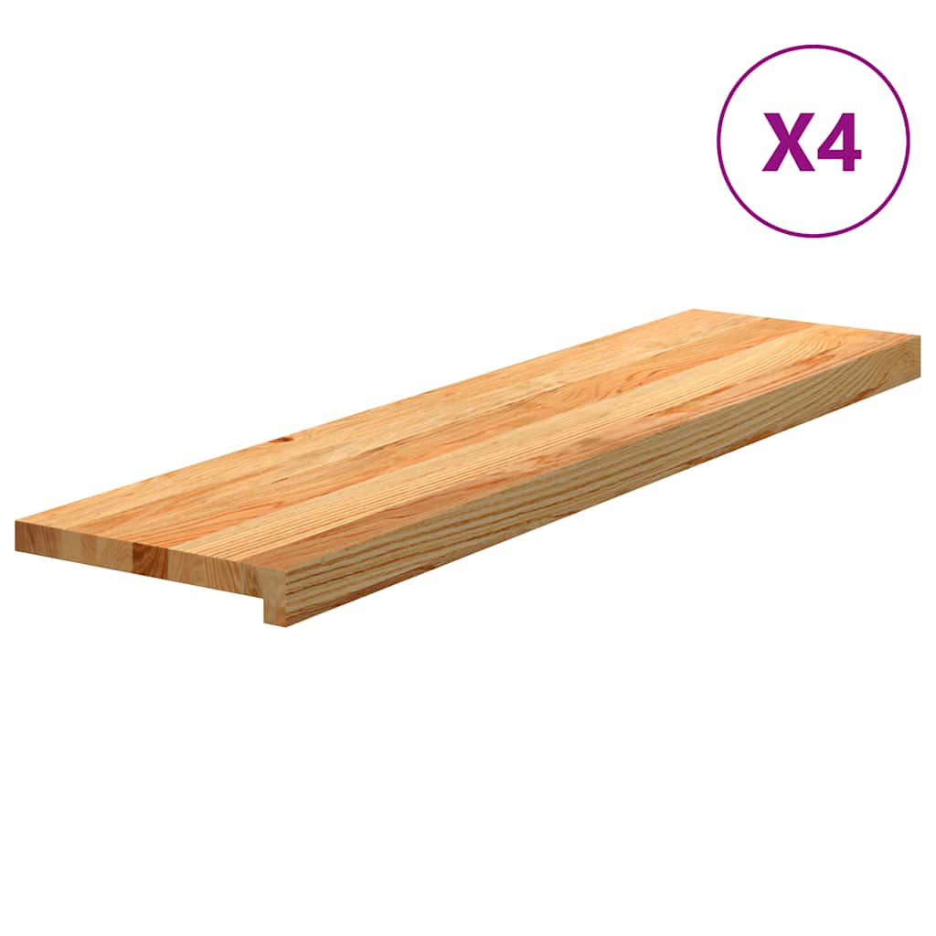 Vidaxx Treppenstufen 4 Stk. 100x25x2 cm Eiche massiv hellbraun