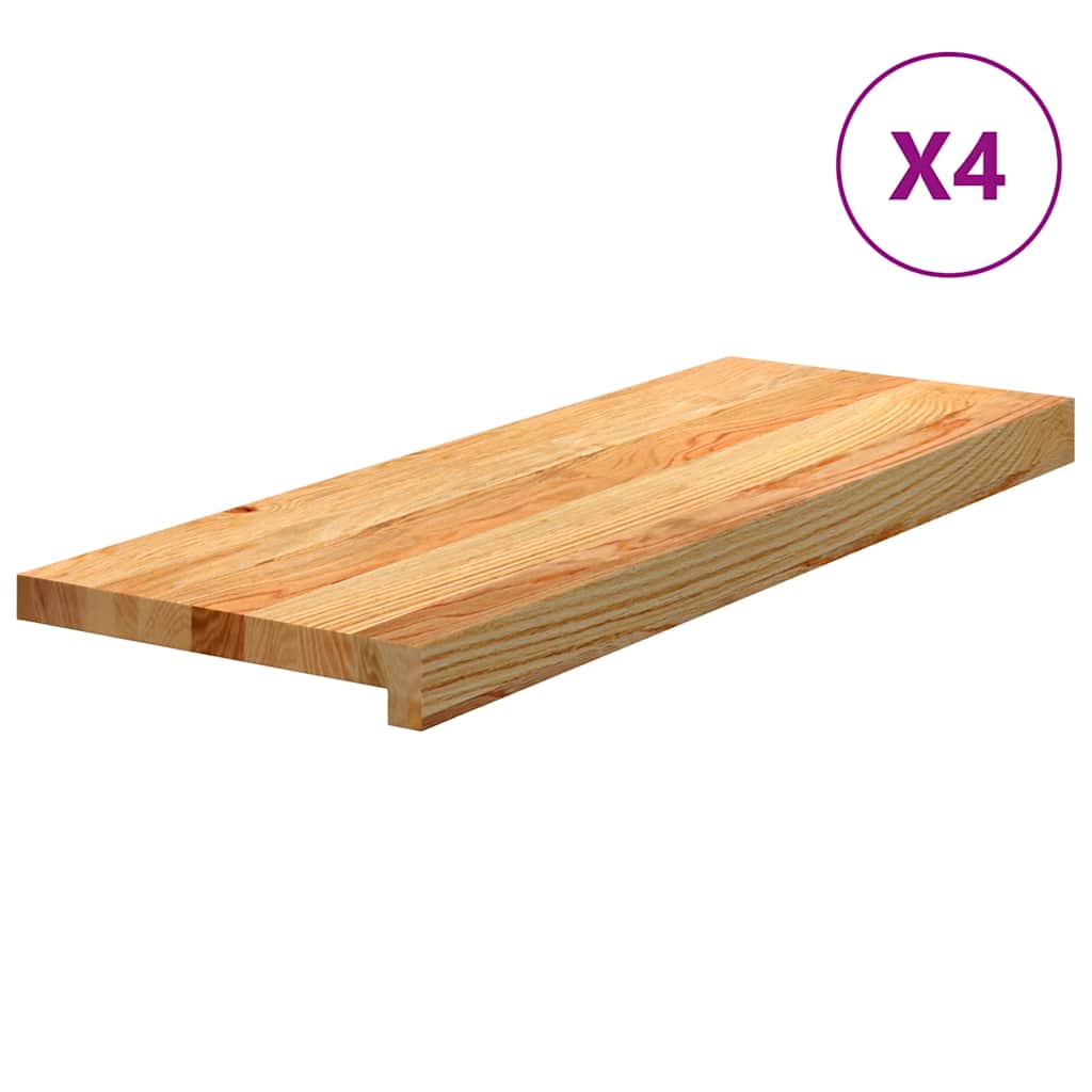 Vidaxx Treppenstufen 4 Stk. 70x30x2 cm Eiche massiv hellbraun
