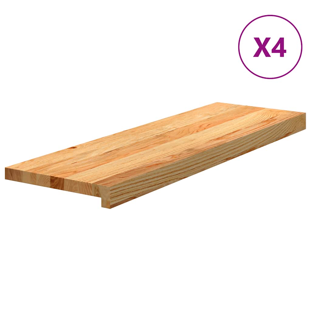 Vidaxx Treppenstufen 4 Stk. 80x30x2 cm Eiche massiv hellbraun