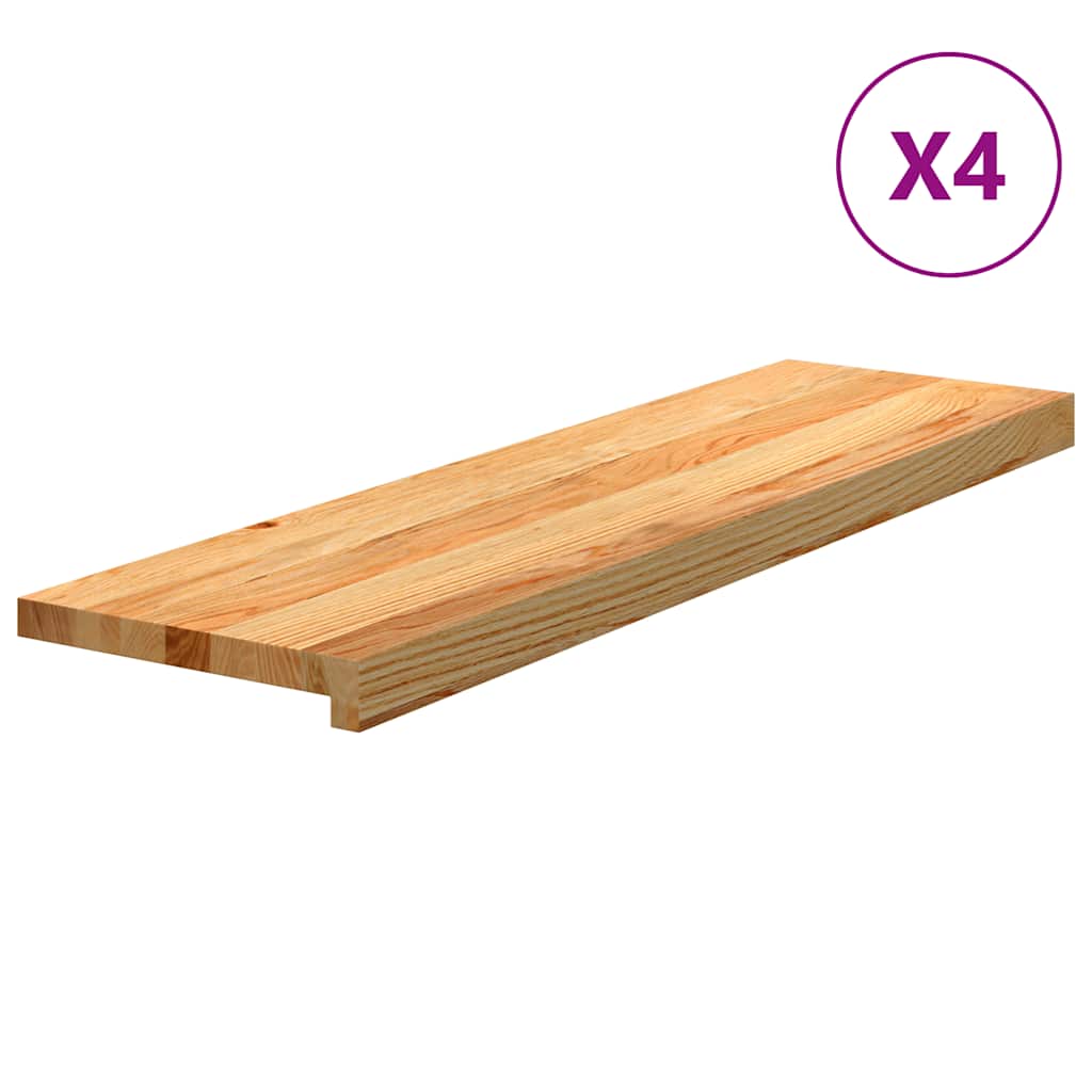 Vidaxx Treppenstufen 4 Stk. 90x30x2 cm Eiche massiv hellbraun