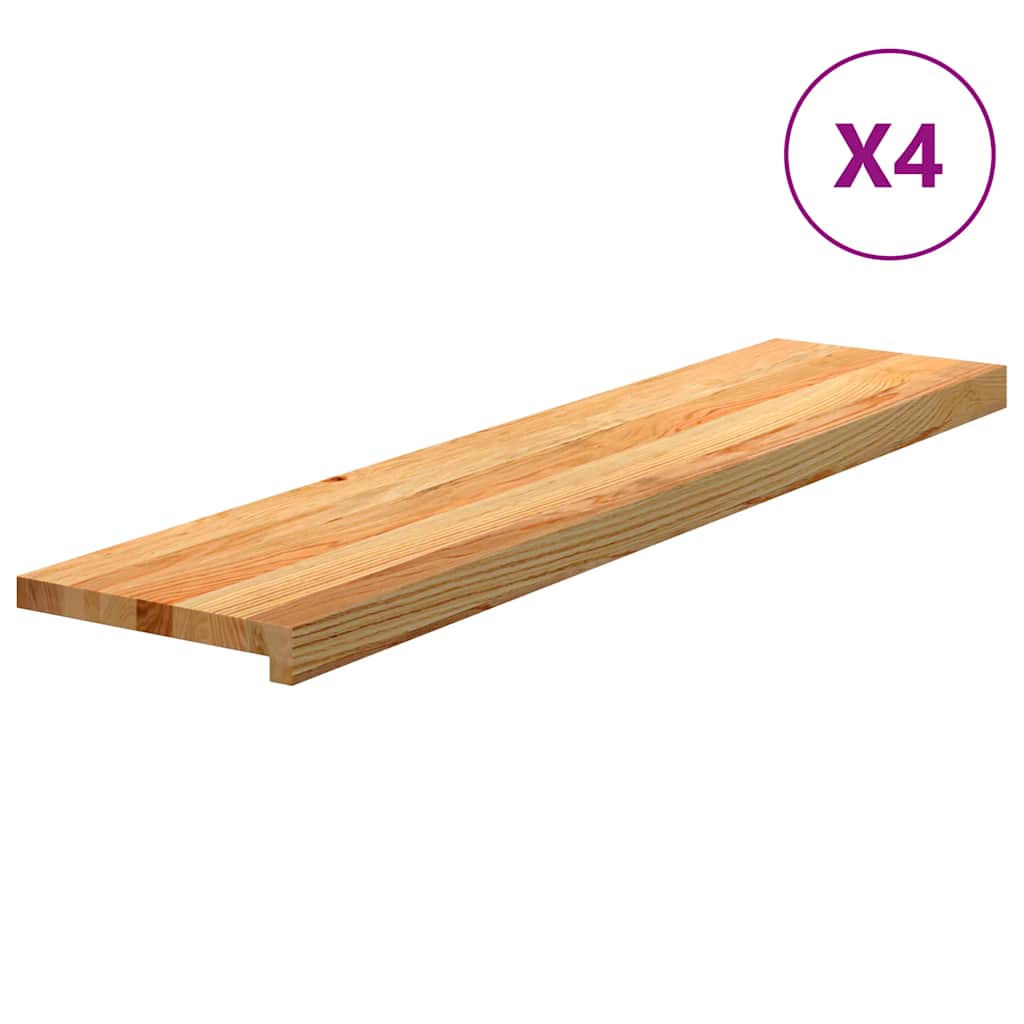 Vidaxx Treppenstufen 4 Stk. 110x30x2 cm Eiche massiv hellbraun