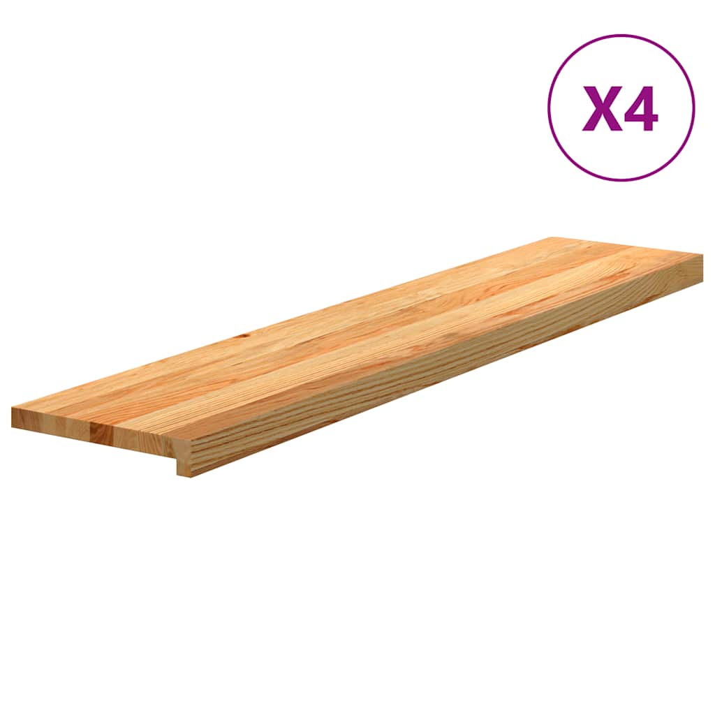 Vidaxx Treppenstufen 4 Stk. 120x30x2 cm Eiche massiv hellbraun