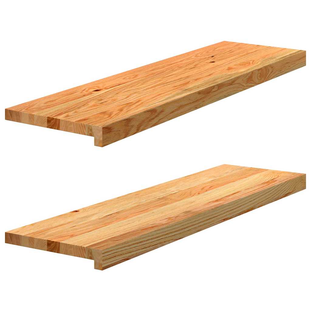VIDAXL -Schritte 2 ST 90x25x2 cm Feststoff Eiche Hellbraun