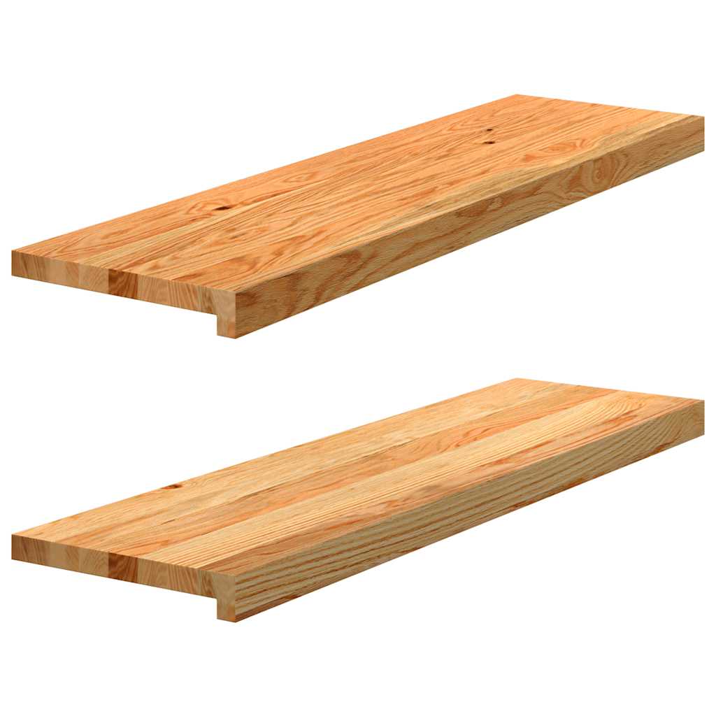 VIDAXL -Stufen 2 ST 90x30x2 cm feste Eiche hellbraun
