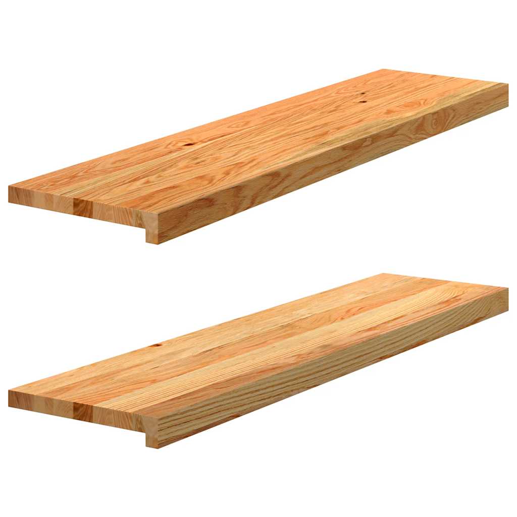 VIDAXL -Stufen 2 ST 100x30x2 cm feste Eiche hellbraun