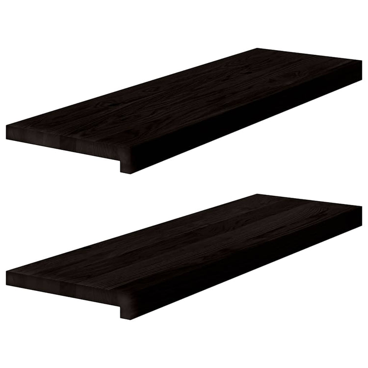 VIDAXL -Schritte 2 ST 80x30x2 cm Feste Eiche dunkelbraun