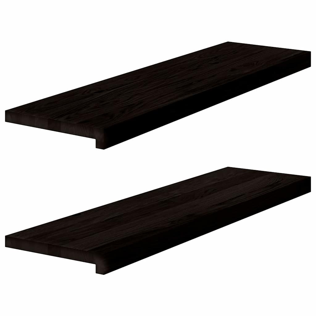VIDAXL -Stufen 2 ST 90x30x2 cm feste Eiche dunkelbraun