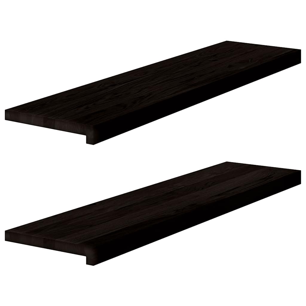 VIDAXL -Stufen 2 ST 100x30x2 cm feste Eiche dunkelbraun