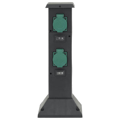 Vidaxl Garden Stop Kontakt Spalte 4-Roads 16x16x39.5 cm schwarz und grün