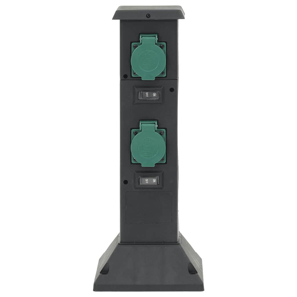 Vidaxl Garden Stop Kontakt Spalte 4-Roads 16x16x39.5 cm schwarz und grün