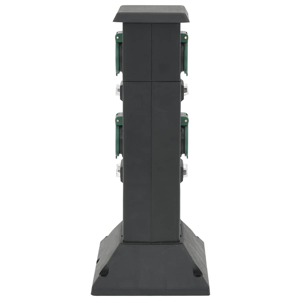 Vidaxl Garden Stop Kontakt Spalte 4-Roads 16x16x39.5 cm schwarz und grün
