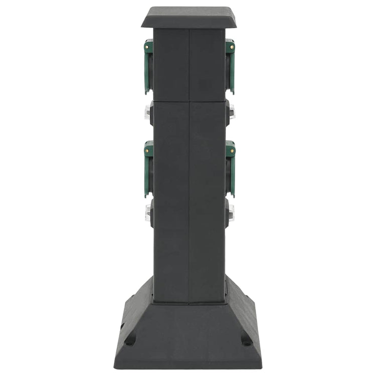 Vidaxl Garden Stop Kontakt Spalte 4-Roads 16x16x39.5 cm schwarz und grün