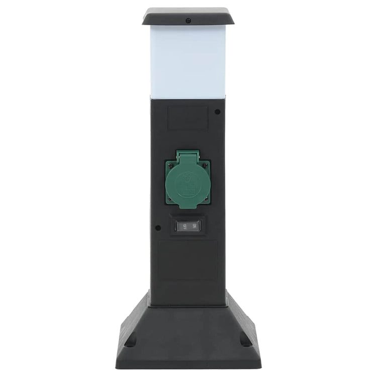 VIDAXL Gartenstopp Kontakt mit Lampe und Bodenstift 2-Wege 16x16x39,5 cm