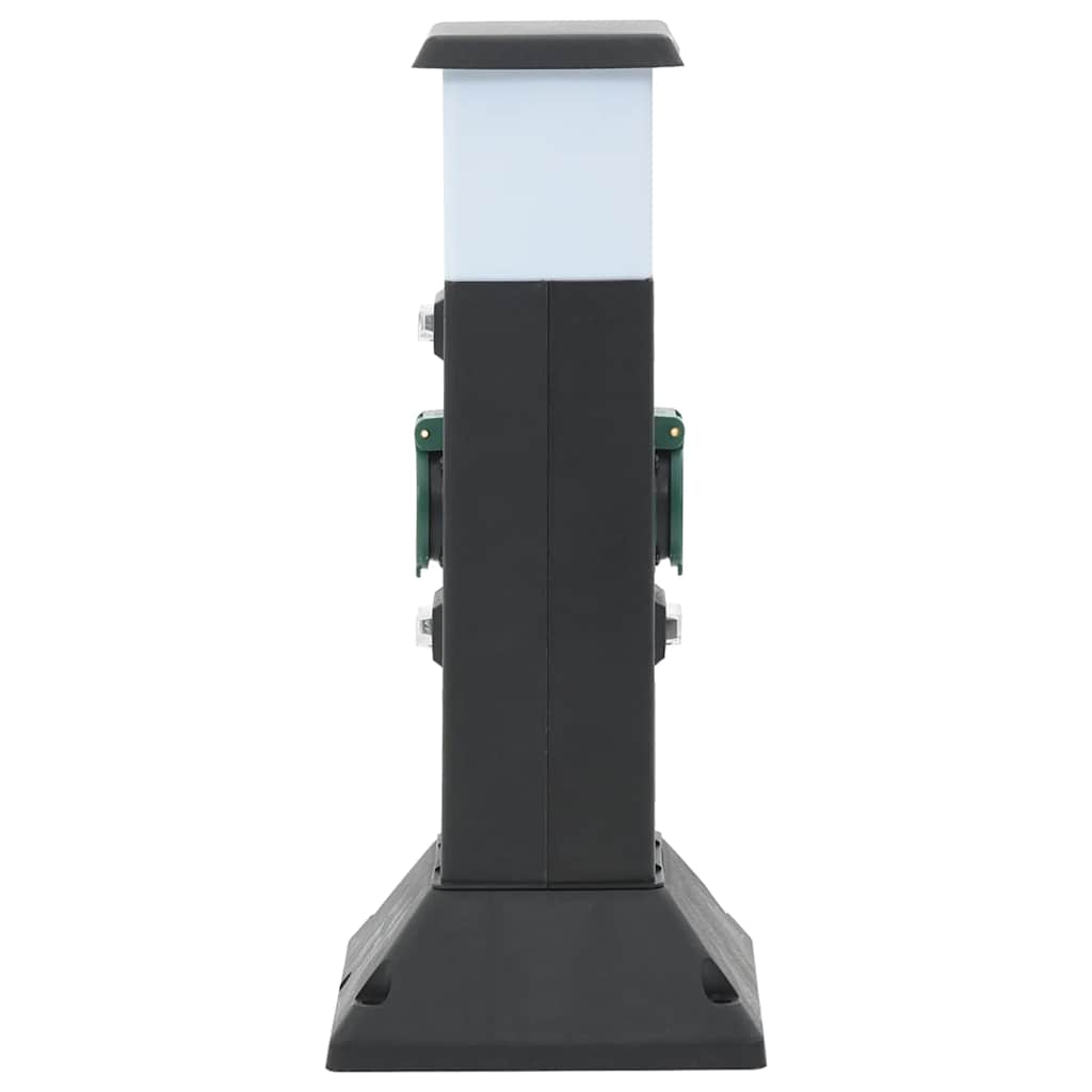 VIDAXL Gartenstopp Kontakt mit Lampe und Bodenstift 2-Wege 16x16x39,5 cm