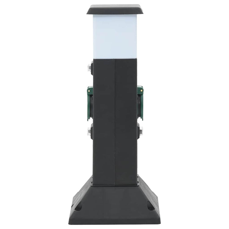VIDAXL Gartenstopp Kontakt mit Lampe und Bodenstift 2-Wege 16x16x39,5 cm