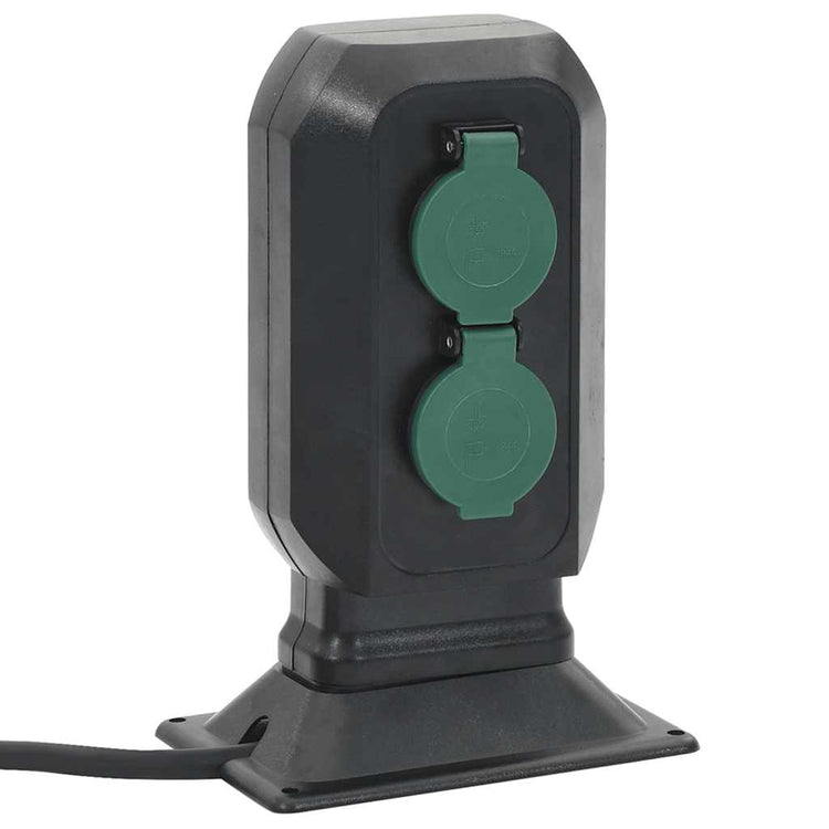 Vidaxl Garden Stopp-Kontakt und Bodenstift 2-Wege 15,5x11x24 cm schwarz und grün
