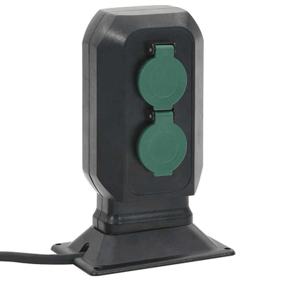 Vidaxl Garden Stopp-Kontakt und Erdungsstift 4-Wege 15,5x11x24 cm schwarz und grün