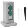 Vidaxl Gartenstopp Kontakt Erdnadel 4-Wege-Stein-Look 16x16x29.5 cm grau