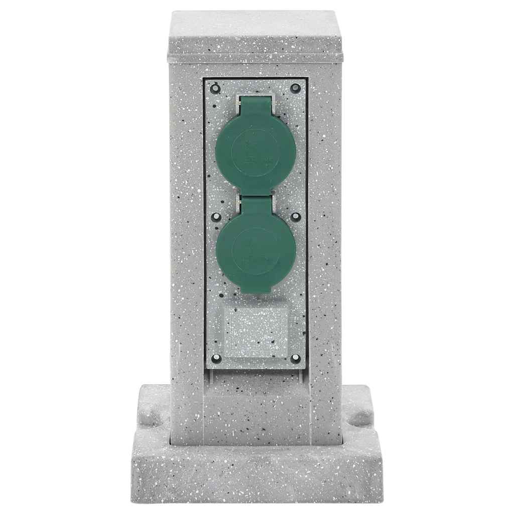 Vidaxl Gartenstopp Kontakt Erdnadel 4-Wege-Stein-Look 16x16x29.5 cm grau