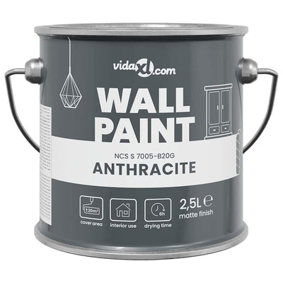 VidaXL Wandfarbe Grau 2,5 l Wanddruck