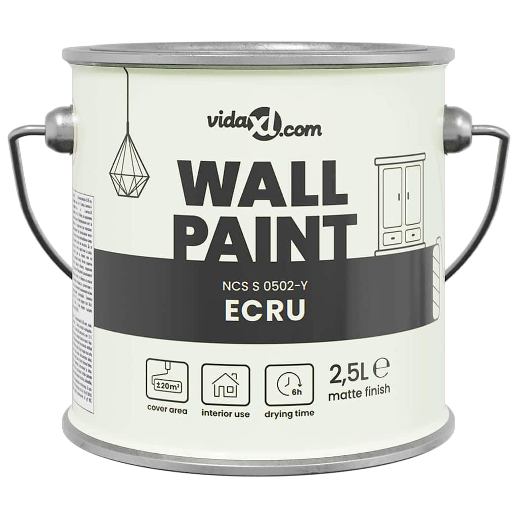 VidaXL Wandfarbe Braun 2,5 l Wanddruck