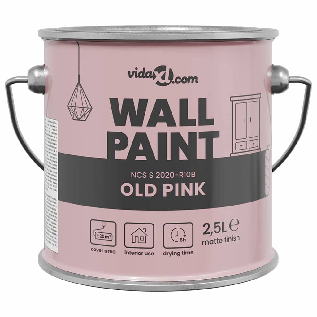 VidaXL Wandfarbe Rosa 2,5 l Wanddruck