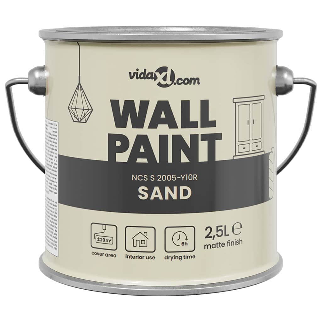 VidaXL Wandfarbe Braun 2,5 l Wanddruck