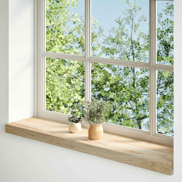 Vidaxx Fensterbänke 2 Stück unbehandelt 90x20x2 cm massive Eiche