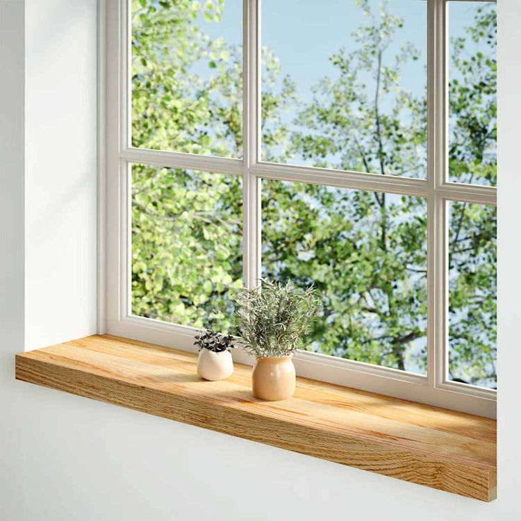 VIDAXL -Fensterbänke 2 ST 70x20x2 cm Feststoff Hellbraun