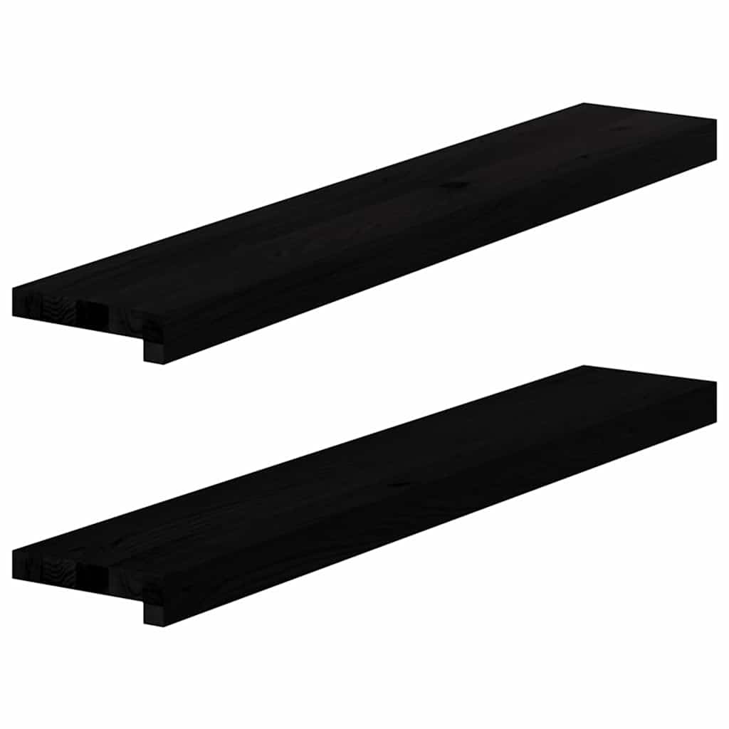 VIDAXL -Fensterscheiben 2 PCs 90x15x2 cm feste Eiche dunkelbraun