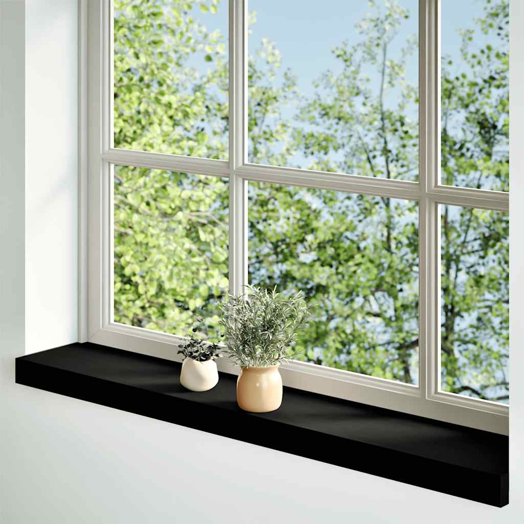 VIDAXL -Fensterscheiben 2 PCs 90x15x2 cm feste Eiche dunkelbraun