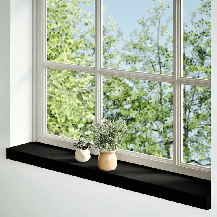 VIDAXL -Fensterscheiben 2 PCs 90x15x2 cm feste Eiche dunkelbraun