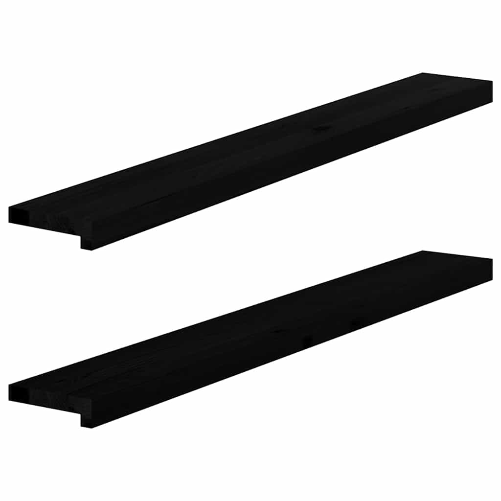 VIDAXL -Fensterbänke 2 PCs 120x15x2 cm feste Eiche dunkelbraun