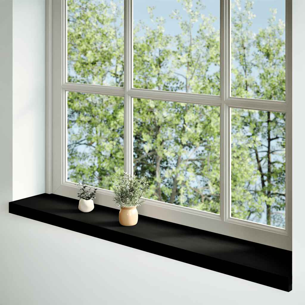 VIDAXL -Fensterschwester 2 PCs 160x20x2 cm Feste Eichenholz dunkelbraun