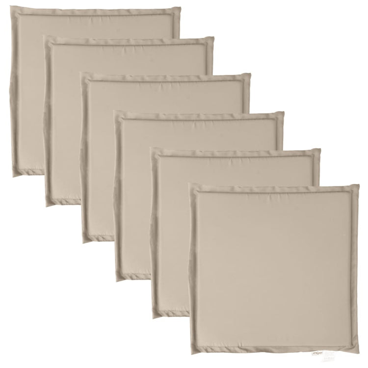 VIDAXL GARDE SEAT KISSEN 6 PCS Quadrat 45x45x2 cm Taupe